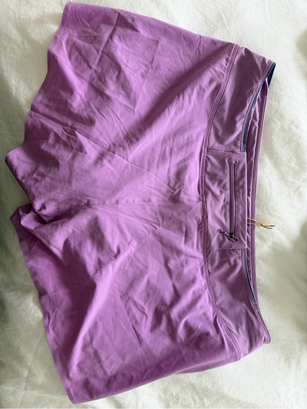 Patagonia Women's Purple Athletic Shorts with Zip Pocket
